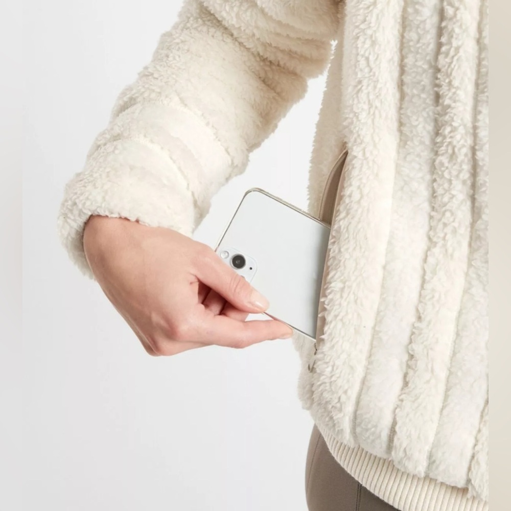 Athleta Willow Fleece Sherpa Bomber Jacket - Picture 2 of 15